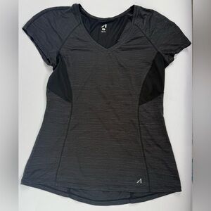 All in Motion Athletic V-Neck Mesh Workout Top Heathered Gray Size M